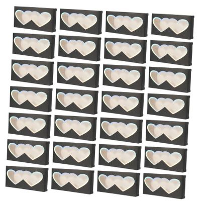 Angoily Eyelash Packaging Boxes 50pcs Heart Shape Empty Eyelash Box Lash Holder Makeup Organizer Tray