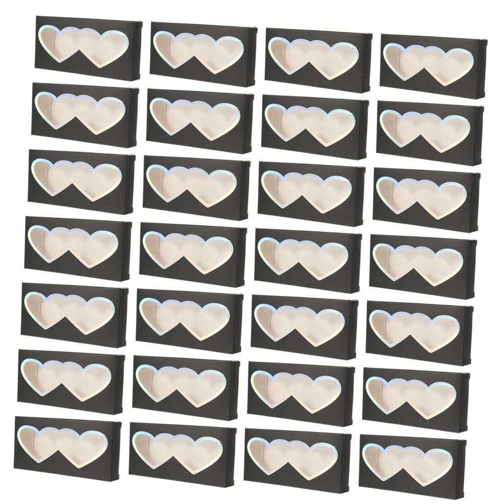 Angoily Eyelash Packaging Boxes 50pcs Heart Shape Empty Eyelash Box Lash Holder Makeup Organizer Tray
