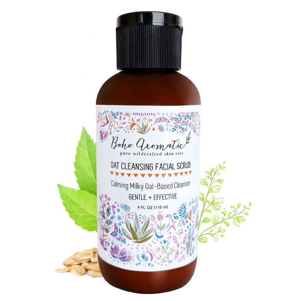 Oat Cleansing Facial Scrub, Calming Milky Oat-Based Cleanser Polishes away skin-dulling buildup without micro-tears, Face Wash to Soothe and Hydrate dry skin, MultiFunction