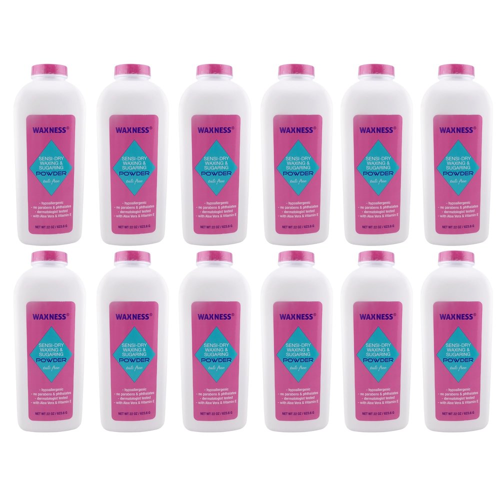 Waxness Sensi-Dry Waxing & Sugaring Powder 22 Oz Pack of 12