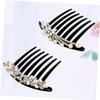 Beatifufu 2pcs Bridal Pearl Hair Comb Flower Hair Comb for Wedding Crystal Rhinestone Headdress for Bride view 2