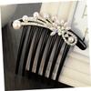 Beatifufu 2pcs Bridal Pearl Hair Comb Flower Hair Comb for Wedding Crystal Rhinestone Headdress for Bride view 4