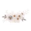 Beatifufu Bridal Hair Accessories Elegant Cloth Flower Side Comb Rhinestone Beads for Weddings Engagements and Parties Lightweight Design for Versatile Styling view 1
