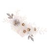 Beatifufu Bridal Hair Accessories Elegant Cloth Flower Side Comb Rhinestone Beads for Weddings Engagements and Parties Lightweight Design for Versatile Styling view 2