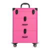 CHALIGHT Professional Rolling Makeup Case Train Case Portable Cosmetic Organizer Trolley Lockable Rolling Make-ups Case Storage Cart Makeup Train Case Cosmetology Case On Wheels (Rose|3 trays) view 1