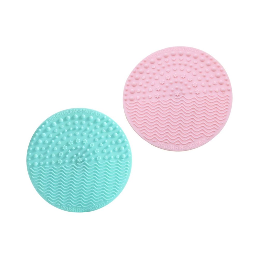 Beatifufu 2pcs Makeup Brush Silicone Scrubber Pads for Efficient Brush Care Reusable Home and Salon Use