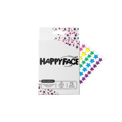 HappyFace Star Pimple Patches, Rainbow Acne Spot Dots, 2 Sizes, 72 Count, All Skin Types, Hydrocolloid, Centella, Calendula, Tea Tree Oil