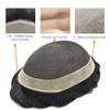 Hair Wonders Men's Toupee Virgin Human Hair Piece Breathable Toupee For Men Hair Replacement Mens Hairpiece Hair System For Men Toupee 7X10#1B Off Black 120% Density view 3