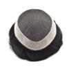 Hair Wonders Men's Toupee Virgin Human Hair Piece Breathable Toupee For Men Hair Replacement Mens Hairpiece Hair System For Men Toupee 7X10#1B Off Black 120% Density view 4