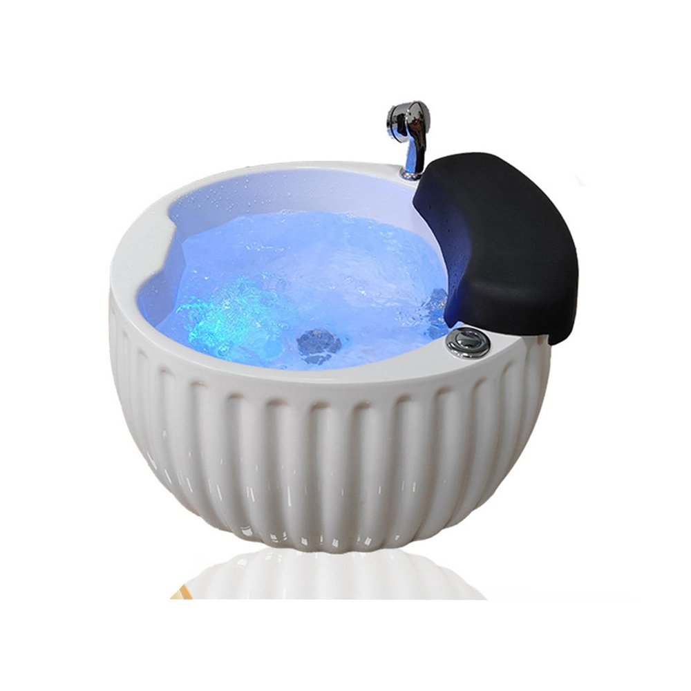 AYHARYLH Acrylic Footbath Spa Foot Bath Pedicure with Heat and Massage Colorful Lamp Footbath Used in Beauty Salons and Nail Salons Round Footbath (Color : Without Water Pump)