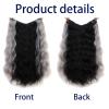 Fashional Hairpiece Hair extension Natural Wavy One Piece Four Clips 22inch High Temperature Fiber for Woman (Dark brown) view 2