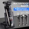 Electric Razor for Men Shaver Rechargeable Waterproof Rotary for Shaving with Nose Trimmer Sideburns Trimmer Face Cleaning Brush view 2
