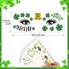 10 Sheets St. Patrick's Day Face Tattoos Stickers, Shamrock Temporary Tattoos for Women Men Green Lucky Clover Stickers Decals for Irish Parade Saint Patrick's Day Party Favors Kids Body Decorations view 2