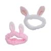 Ipetboom 2pcs Bunny Ears Adult Headband Pink Fluffy Spa Hair Band for Women Girls view 1