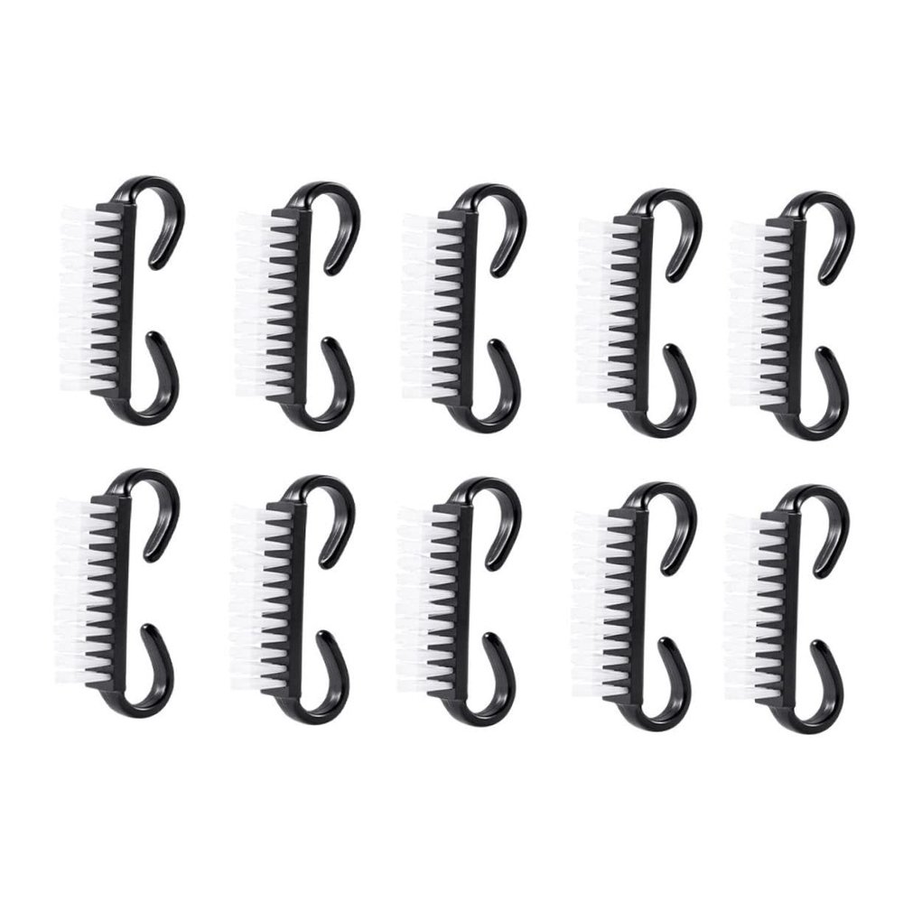 Beatifufu 10pcs Compact Nail Cleaning Brushes for Manicure Durable and Portable Nail Dust Remover Tools for Home and Salon Use