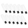 Beatifufu 12pcs Transparent Travel Bottles with Black Disc Caps Use Empty Containers for Shampoo Lotion and Essential Oils for Women The Go view 1