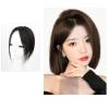 10inch Straight Hand Tied Human Hair French with Bangs Light for Woman One Piece Clip in Hair Toppers 9x10 (Natural color,with bangs-10inch) view 2