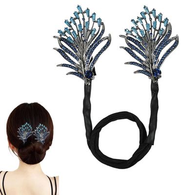 AILYFIRMO Rhinestone Flower Hair Clip, French Twist Bun Hairstyle Shaper,Lazy Hair Curler Deft Bun Maker,for Long Thick Hair Accessories for Women Girls (Style E)