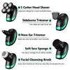 EKHOU Head Shavers for Bald Men, 4D Men's Rechargeable Bald Head Electric Shaver 5 Floating Heads Beard Nose Ear Hair Trimmer Razor Clipper Facial Brush, 5-in-1-green view 2