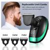 EKHOU Head Shavers for Bald Men, 4D Men's Rechargeable Bald Head Electric Shaver 5 Floating Heads Beard Nose Ear Hair Trimmer Razor Clipper Facial Brush, 5-in-1-green view 4
