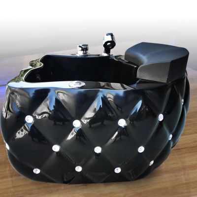 AYHARYLH Foot Bath Spa Acrylic Massage Footbath Foot Bath Tub Portable Spa with Heat and Massage Colorful Lamp Footbath Special for Hotel Foot Bath Club (Color : Black, Size : with Water Pump)
