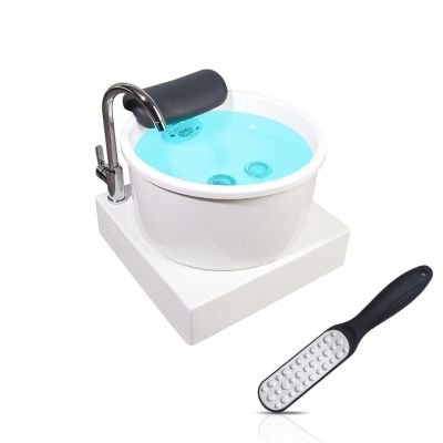 AYHARYLH Foot Massager Foot Bath Hydromassage with Bubble Heat Vibration Foot Bath Colorful Lamp for Stress Relief Pedicure Accessories (Size : Bath+Pedicure Tool)