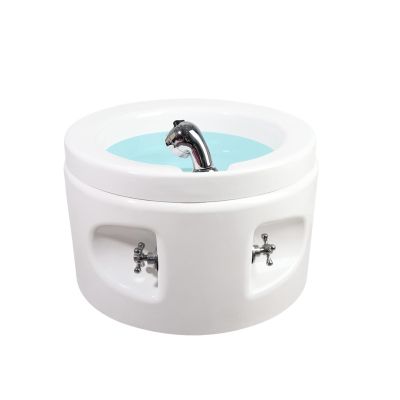 AYHARYLH Round Acrylic Massage Footbath Heated Foot Spa Colorful Lamp with Pedicure Foot Rest Feet Spa Tub Spa Foot Bath Pedicure Hot and Cold Adjustment Salon Massage Equipment