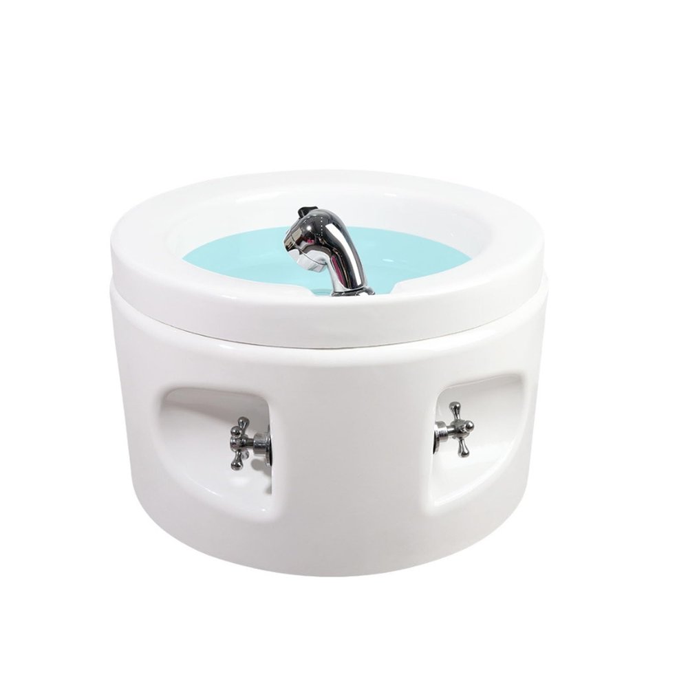 AYHARYLH Round Acrylic Massage Footbath Heated Foot Spa Colorful Lamp with Pedicure Foot Rest Feet Spa Tub Spa Foot Bath Pedicure Hot and Cold Adjustment Salon Massage Equipment