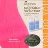 DOORES Tape-in Human Hair Extensions, Hot Pink 22 Inch 30g 10pcs, Remy Straight Hair view 2
