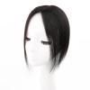 10inch Straight Hand Tied Human Hair French with Bangs Light for Woman One Piece Clip in Hair Toppers 9x10 (Macho brown,part bangs-10inch) view 2