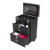 SEANESZTI Rolling Makeup Train Case, 3 in 1 Aluminum Salon Barber Case Traveling Cart Trunk, Makeup Case Cosmetic Trolley Organizer Travel Case, Trolley Professional Cosmetic Organizer Box, Black view 4