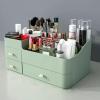 AOKID Makeup Organizer Countertop,Small Bathroom Organizer Countertop for Cosmetics,Makeup Storage Box Organizer Skin Care Holder Display Case for Dresser,Brushes, Lotions,Eyeshadow & Jewelry Pink view 2