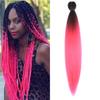 BALINGHAIR Braiding Hair Pre-Stretched High Temperature Synthetic Fiber Braid Hair Ombre Black to Peach Red (B3-1Pack) view 1