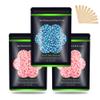 Wax Beads for Hair Removal 10.5oz (300g), Auperwel Hard Wax Beads Beans for Sensitive Skin Brazilian Waxing, Face, Bikini, Eyebrow, Legs, Painless for Women Men, 3 packs Kit with 10 Sticks view 1