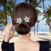 AILYFIRMO Rhinestone Flower Hair Clip, French Twist Bun Hairstyle Shaper,Lazy Hair Curler Deft Bun Maker,for Long Thick Hair Accessories for Women Girls (Style F) view 2