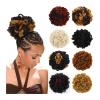 MOOWI Hair Piece Dreadlocks Bun Afro Puff Drawstring Ponytail Hair Bun Hairpieces Braided Chignon Faux Loc Braids Buns Synthetic Clip in Hair Extensions for Women Hair Buns (Color : 99JHBUGH350) view 1