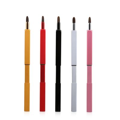 Beatifufu Retractable Lip Brush with Premium Nylon Fiber Portable Lipstick Applicator Pink for Travel and Daily Use for Precise Lip Contouring and Makeup Application