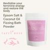 Cape Saltie  Massage Beauty Epsom Salt & Coconut Oil Fizzing Bath Powder in Taffy Rose (1 Bag, 15 oz, 3-5 Soak Experiences) | Soothe Muscles & Aches | Colorful, Aromatic Candy, Rose & Sweet Raspberry view 2