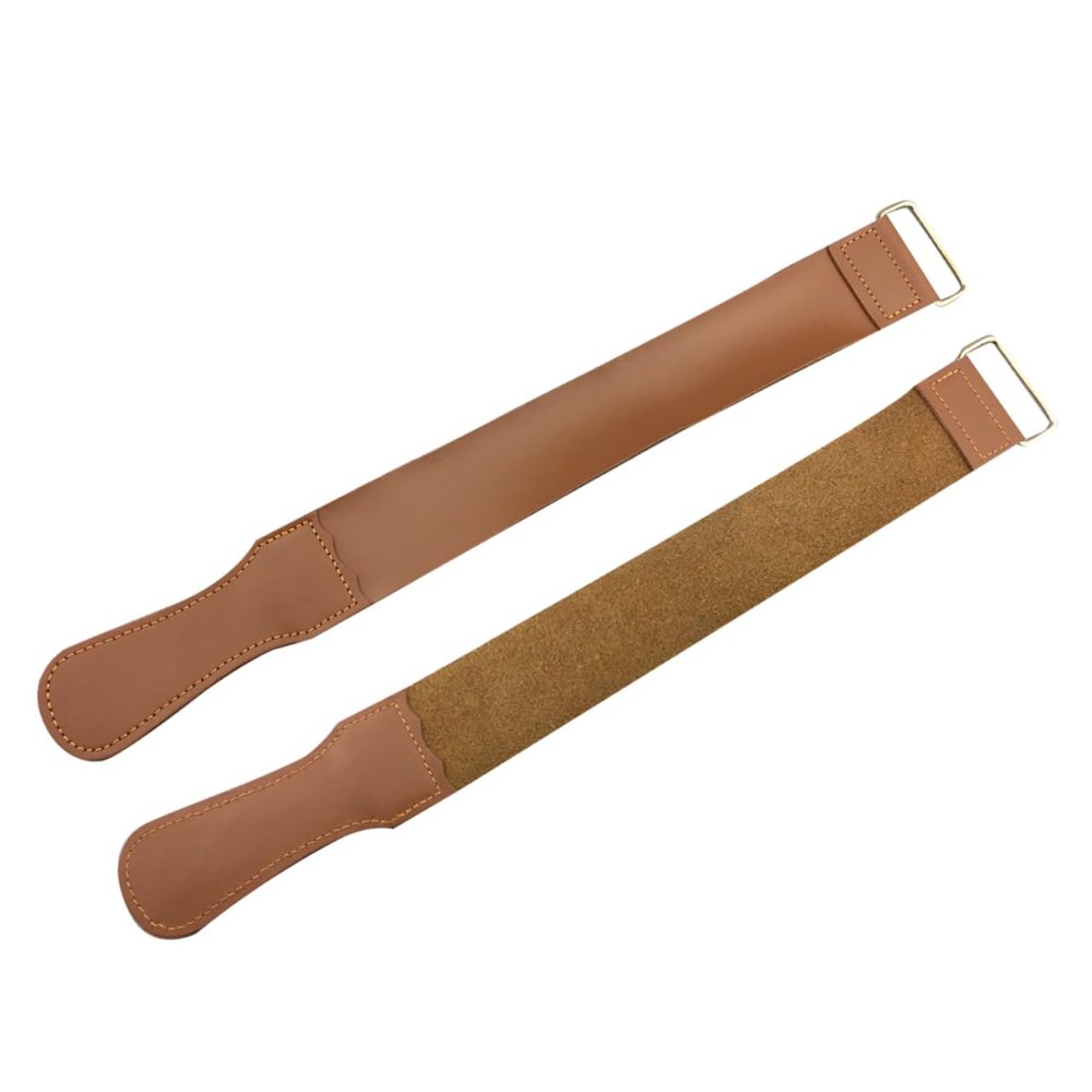 BIUDECO Barber Strop Leather Sharpening Cloth Set of 2 for Razor and Scissor Edge Sharpening