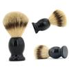 Beatifufu Plastic Shaving Brush Set Rack Beard Brush for Men Lightweight and Easy to Clean for Home Shaving Needs Black High-end Design view 1