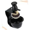 Beatifufu Plastic Shaving Brush Set Rack Beard Brush for Men Lightweight and Easy to Clean for Home Shaving Needs Black High-end Design view 2