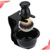 Beatifufu Plastic Shaving Brush Set Rack Beard Brush for Men Lightweight and Easy to Clean for Home Shaving Needs Black High-end Design view 3