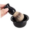 Beatifufu Plastic Shaving Brush Set Rack Beard Brush for Men Lightweight and Easy to Clean for Home Shaving Needs Black High-end Design view 4