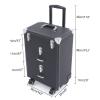 CHALIGHT Professional Rolling Makeup Case Train Case Cosmetic Organizer Trolley Lockable Rolling Make-ups Case Storage Cart Makeup Train Case Cosmetology Case On Wheels (Black|3 trays|Type C) view 2