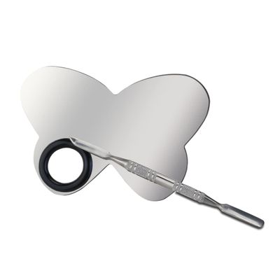 Beatifufu Stainless Steel Nail-art Palette with Spatula Tool for Blending Pigments for Manicure Artists Compact and Easy to Clean Mixing Surface for Foundation and Cosmetic Shades