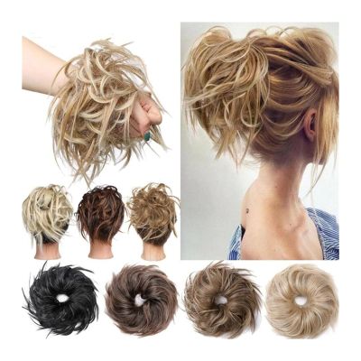 yixinzi-2024 Hair Piece Fluffy Tousled Updo Messy Hair Bun Hairpiece, Synthetic Curly Bun Hair Extensions with Elastic Band Instant Ponytail Hairpiece for Women Hair Buns (Color : M4)