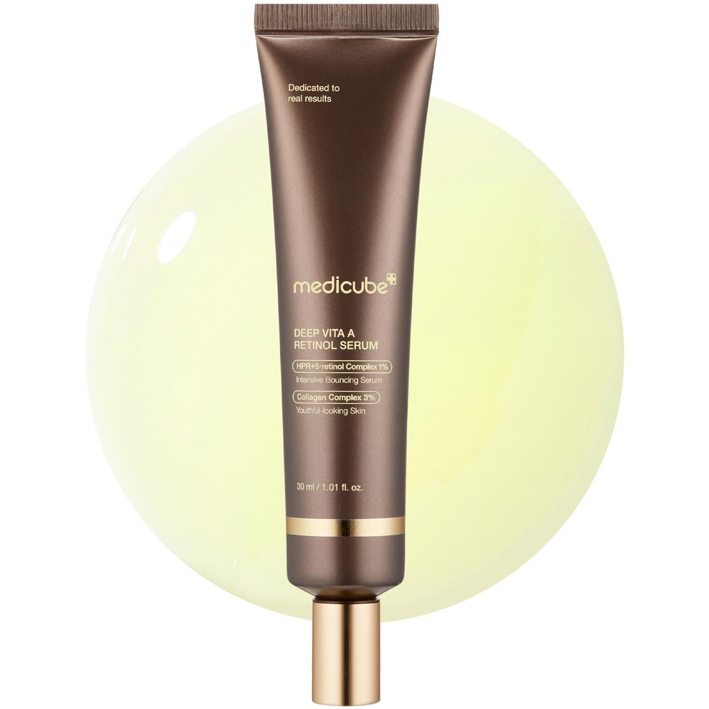 Medicube Deep Reviving Bakuchiol Retinol Facial Serum - Anti-Aging 4th Gen Retinol & Bakuchiol - Targets Fine Lines, Uneven Skin Tone, Blemish Scars - Korean Skin Care, Low Irritant, 1.01 oz