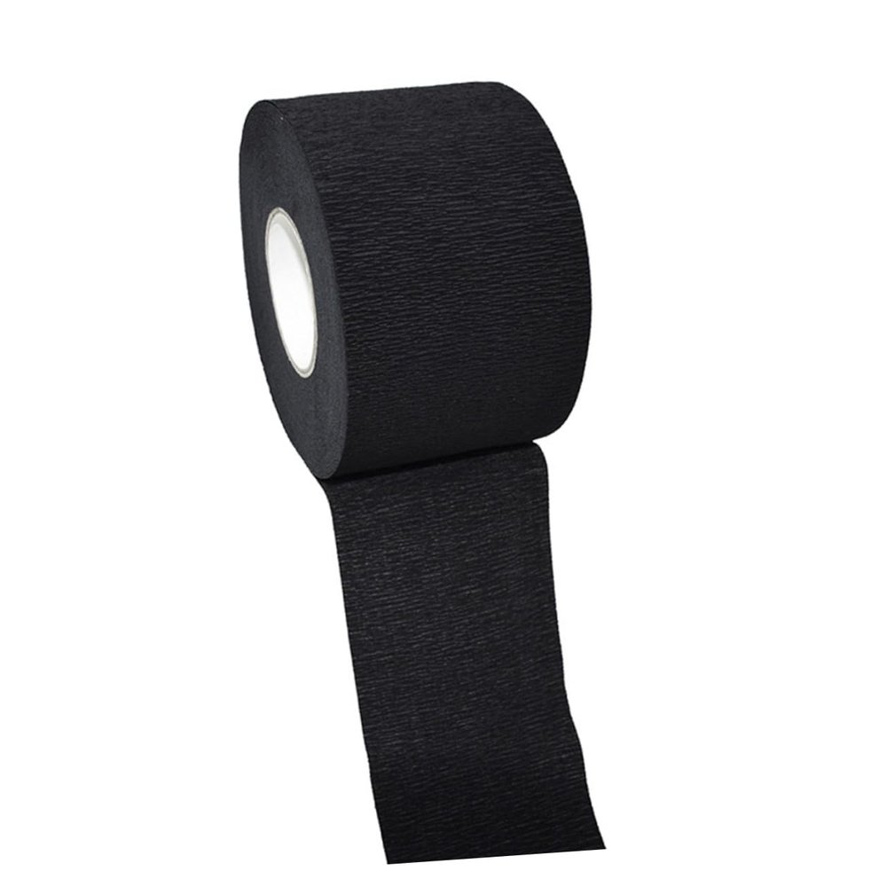 Beatifufu 5rolls Disposable Neck Papers for Hairstyling Black Collar Paper for Hair Cutting Durable Convenient Neck Strips for Salons and Home Use