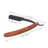 BIUDECO Vintage Barber Steel Razors Wooden Handle Manual Razor for Men Beard Shaper Portable view 3
