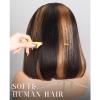 Arabella Hair 12inch 6x6 Ready to Go Glueless Wig Human Hair 1B/30 Highlight Bob Wig Real 210% Density 12a Straight Bob Wigs Human Hair Pre Cut Lace Pre Bleached Tiny Knots view 2